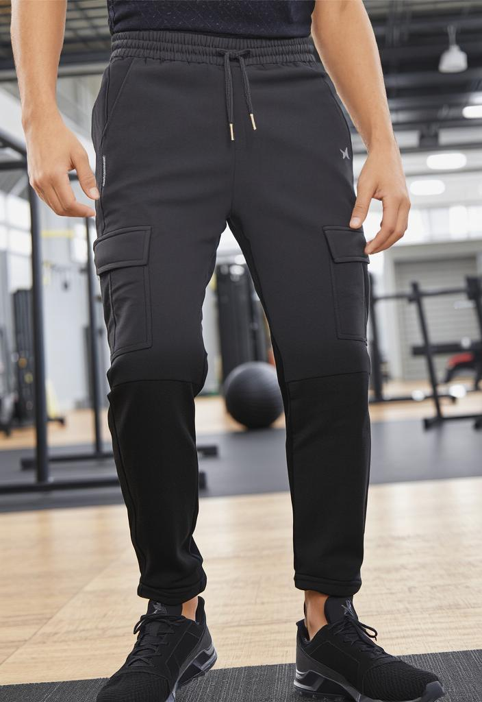 UrbanTrail Cargo Trackpants, Men, Color: Jet Black