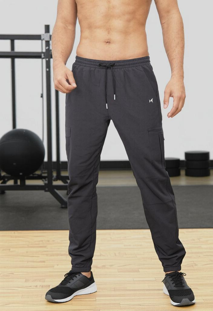 UrbanTrail Cargo Trackpants, Men, Color: Charcoal Black