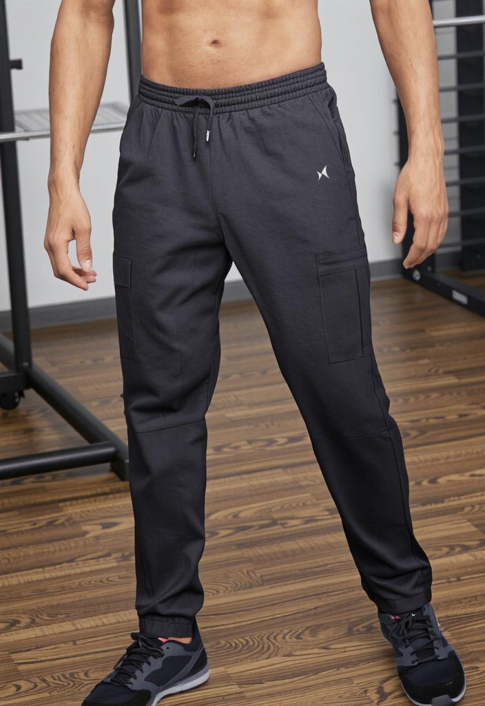 UrbanTrail Cargo Trackpants, Men, Color: Charcoal Black