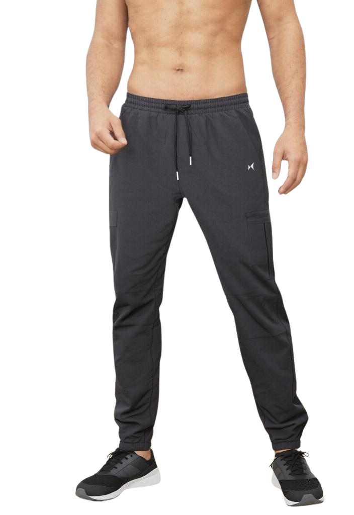 UrbanTrail Cargo Trackpants, Men, Color: Charcoal Black