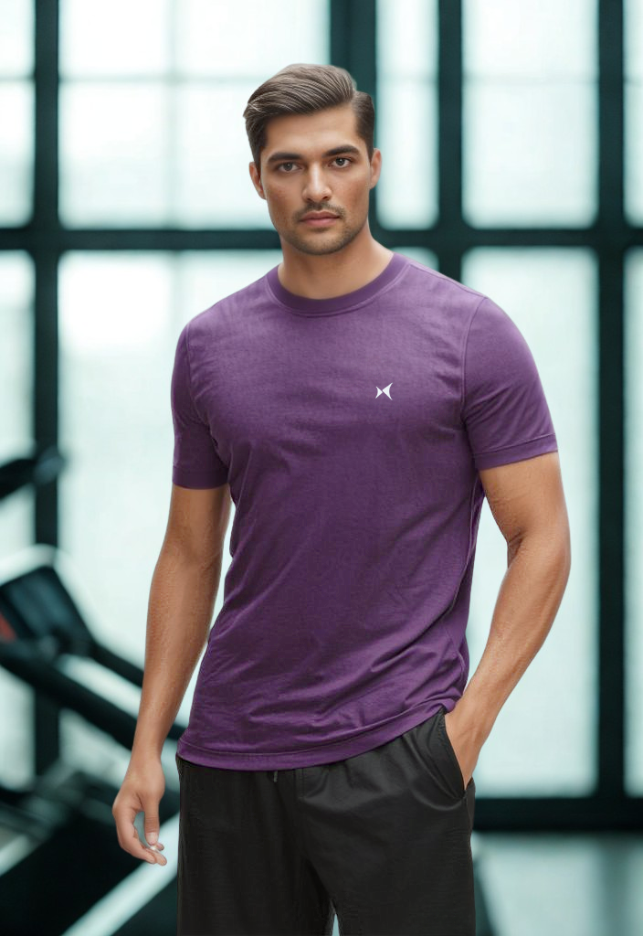Cloudflex Ultrasoft Round Neck T-Shirt, Men, Color: Plasma Purple Melange