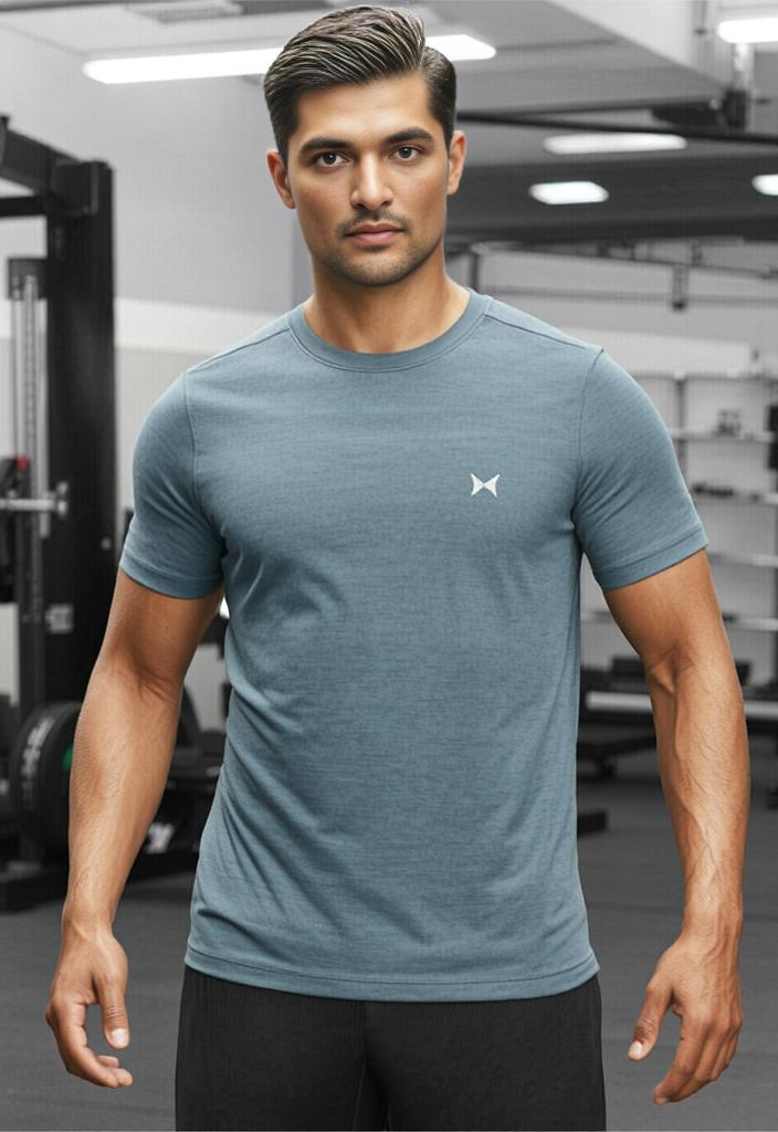 Glidetech Round Neck T-Shirt, Men, Color: Graphite Green