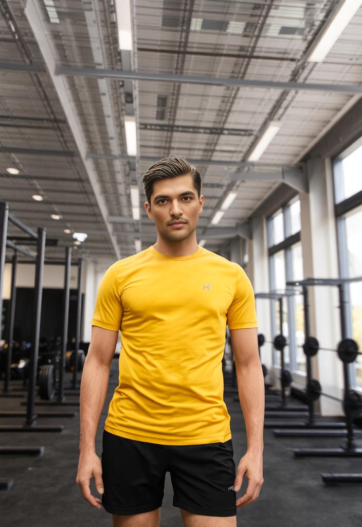 Glidetech Round Neck T-Shirt, Men, Color: Lumen Yellow