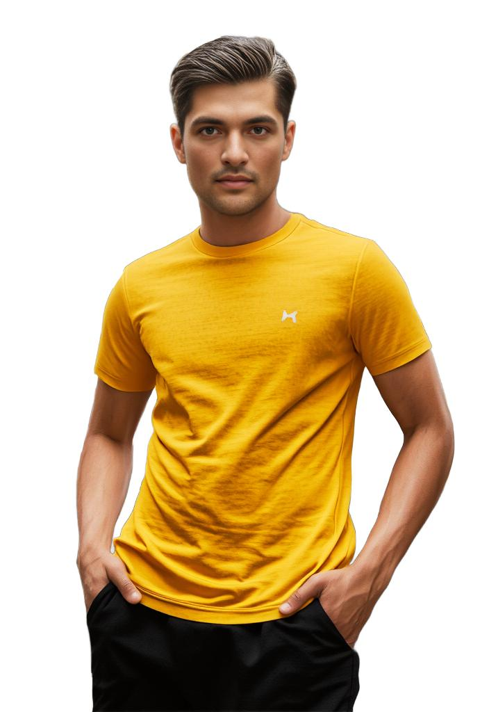 Glidetech Round Neck T-Shirt, Men, Color: Lumen Yellow