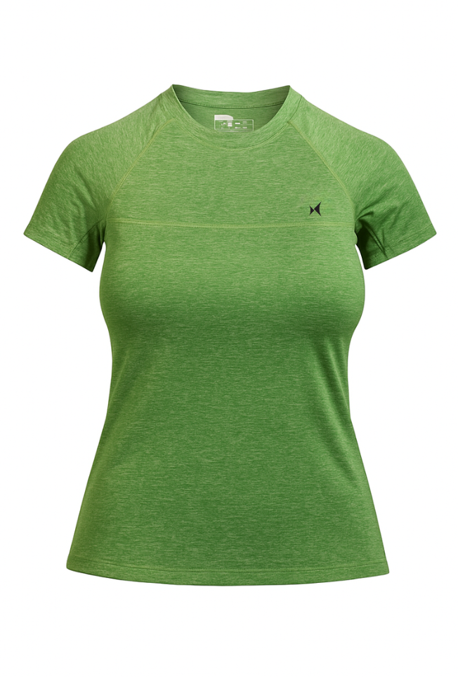Cloudflex Ultrasoft Round Neck T-Shirt, Women, Color: Tropic Green Melange