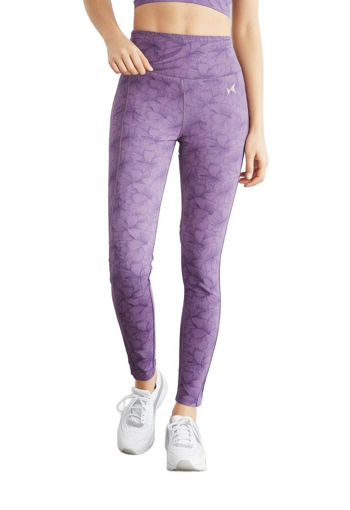 Aerosculpt Printed Tights, Color: Heather Plum
