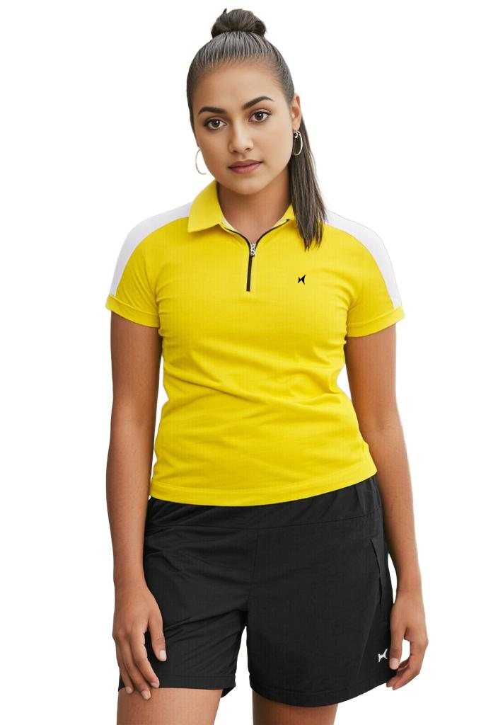 Aeroflux Polo T-Shirt, Women, Color: Sunshine Yellow