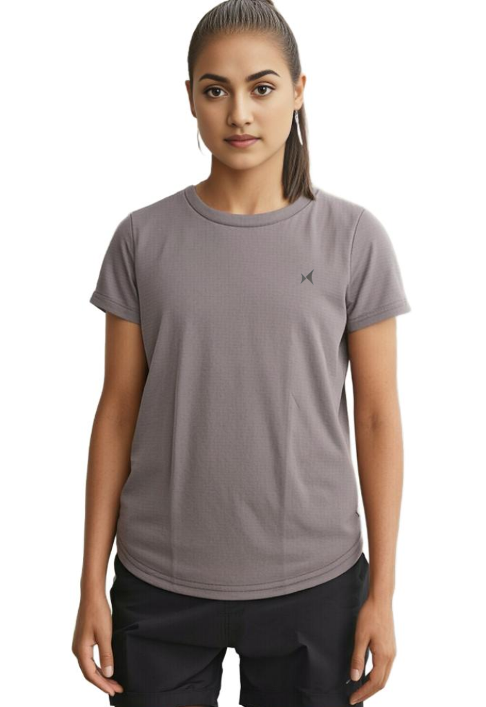 Airweave Lightweight Round Neck T-Shirt, Women, Color: Ash Grey