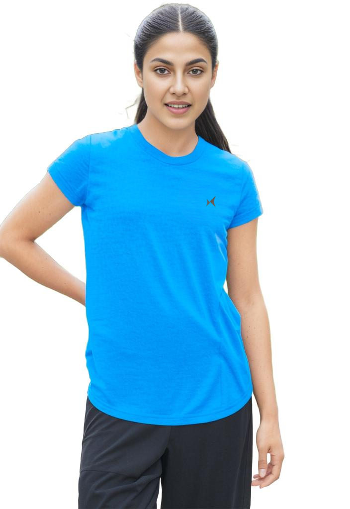 Airweave Lightweight Round Neck T-Shirt, Women, Color: Neon Blue