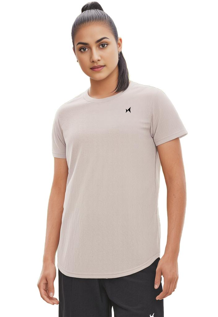 Airweave Lightweight Round Neck T-Shirt, Women, Color: Earth Beige