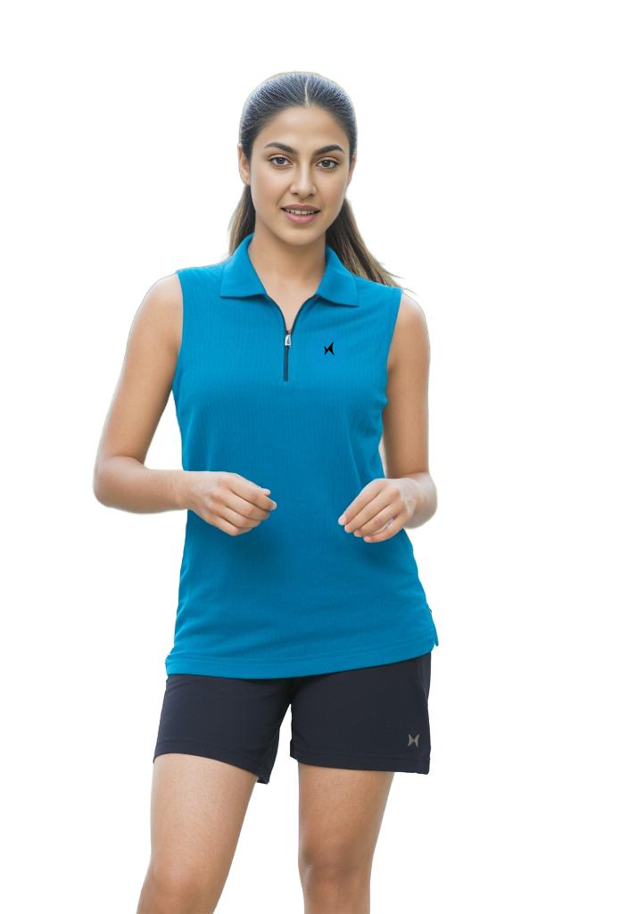 Aeroflux Sleeveless Polo T-Shirt, Women, Color: Mint Green