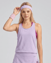 Athena Womens Tank Top Sports Bra Combo - Purple & Pink, front