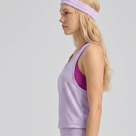 Athena Womens Tank Top Sports Bra Combo - Purple & Pink, side