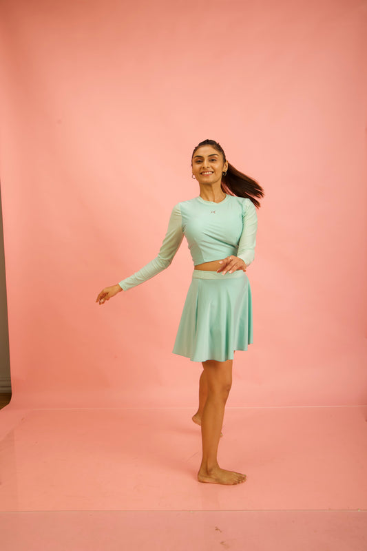 2604 Marise Womens Two Piece Skort Swimsuit Pink Lavender