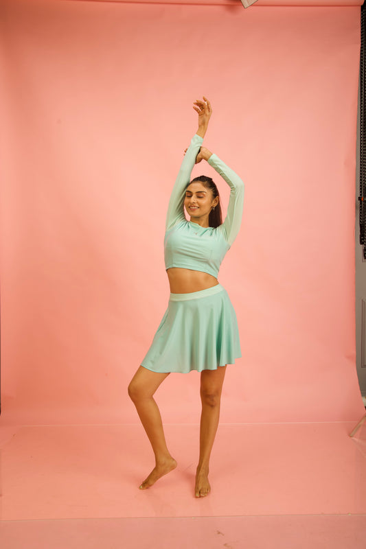 2604 Marise Womens Two Piece Skort Swimsuit Pink Lavender