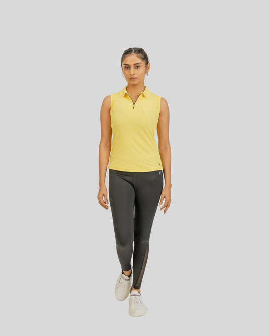 1004 AeroFlux Women sleevles Polo T-Shirt Sunshine Yellow