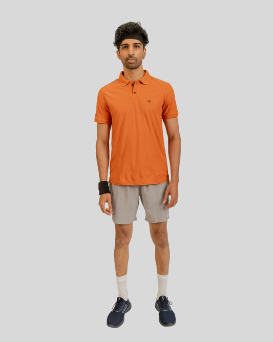 1103 AeroFlux Mens Polo T-Shirt Wood Orange