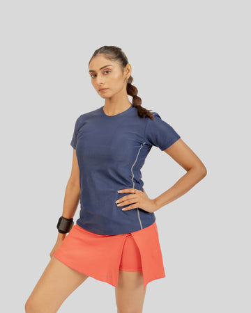 2001 Breeza Womens Round Neck T-Shirt Navy