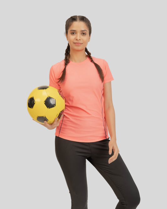 2001 Breeza Womens Round Neck T-Shirt Pink