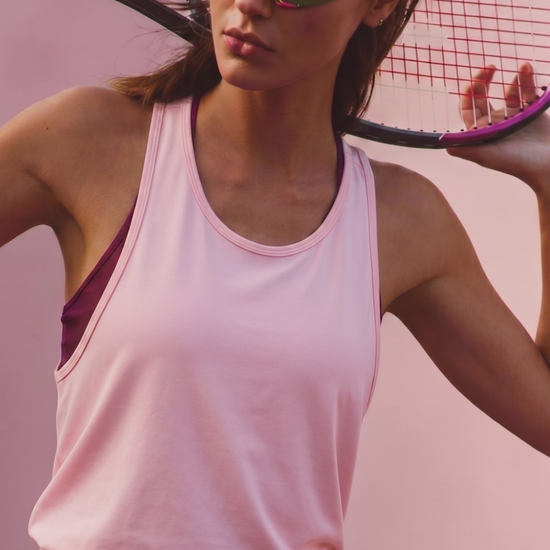Women’s wine sports bra tank top front view