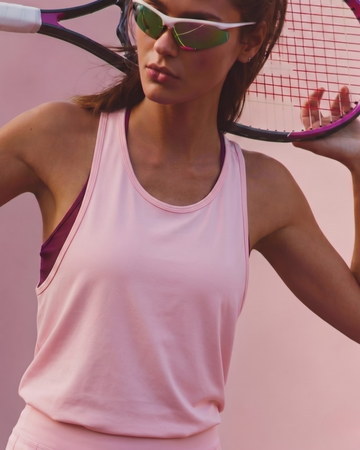 Women’s wine sports bra tank top front view