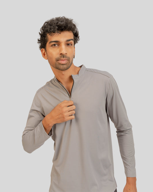 2107 LiteFit Mens Full Sleeved Light Grey