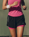 Women two layered workout shorts front view
