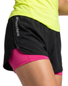 Double layered gym shorts side view for women