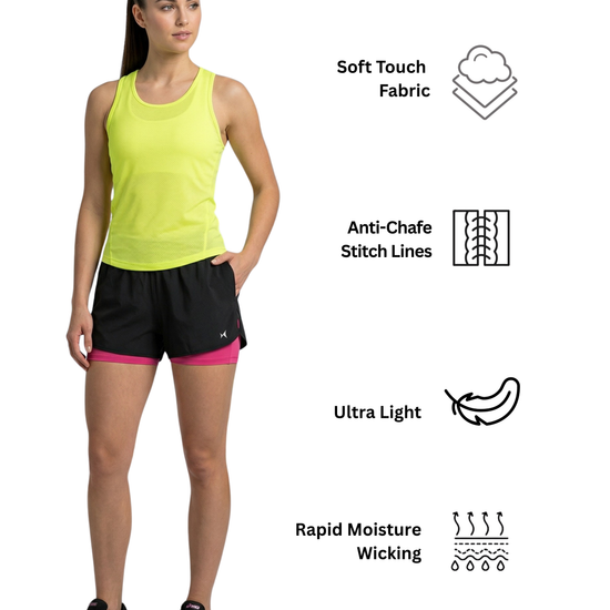 Women’s two layered shorts front view
