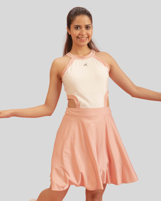 2603 SeaBloom Womens Skort Swimsuit Peach Cream