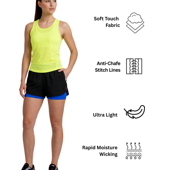Women’s two layered shorts front view