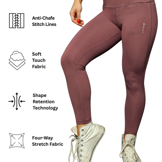 High stretch wine tights for women