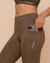 Coffee gym tights side view for women