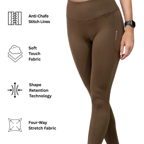 Soft stretch fabric coffee women tights