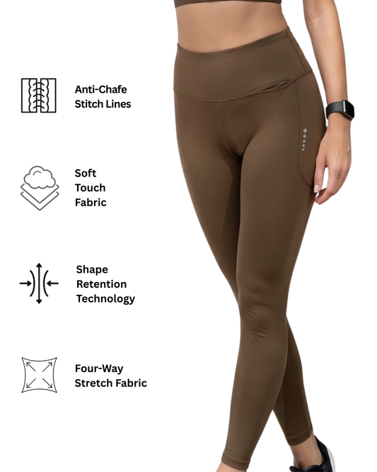 Soft stretch fabric coffee women tights