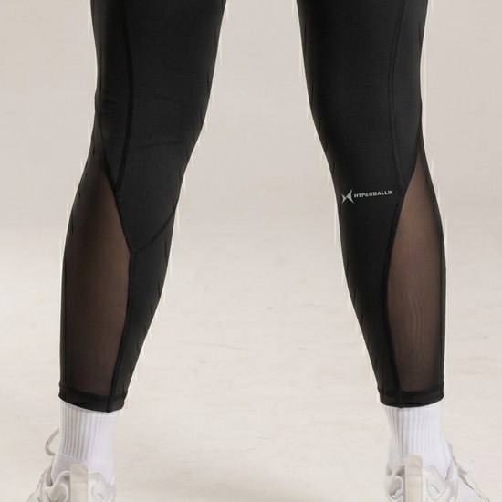 Stretch fabric black women tights detail