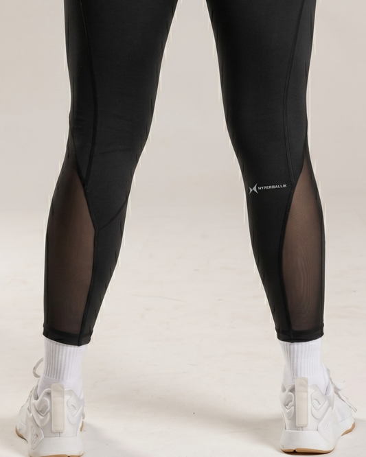 Stretch fabric black women tights detail