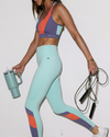 Dawn blue women workout tights side view