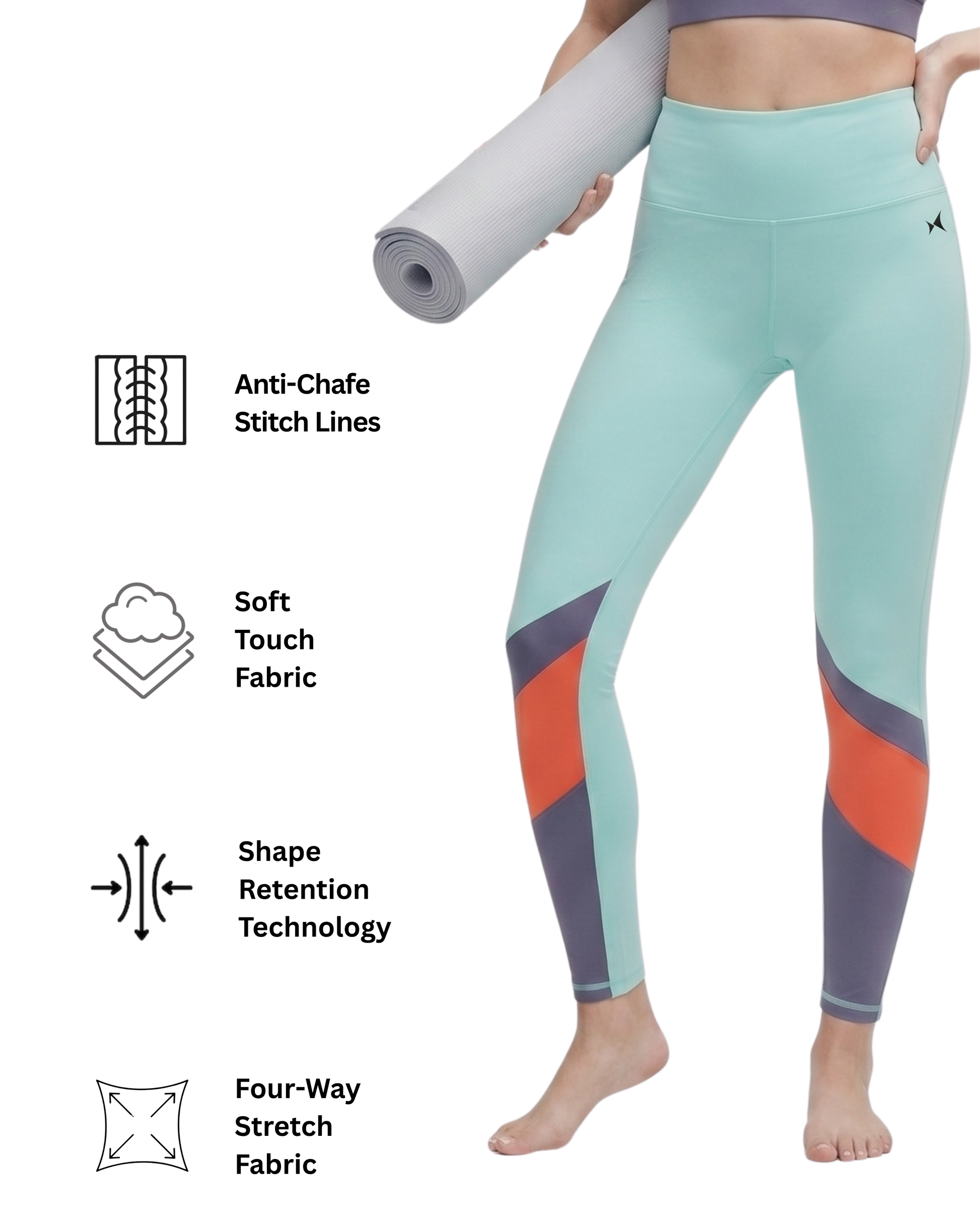 Women’s performance workout tights dawn blue