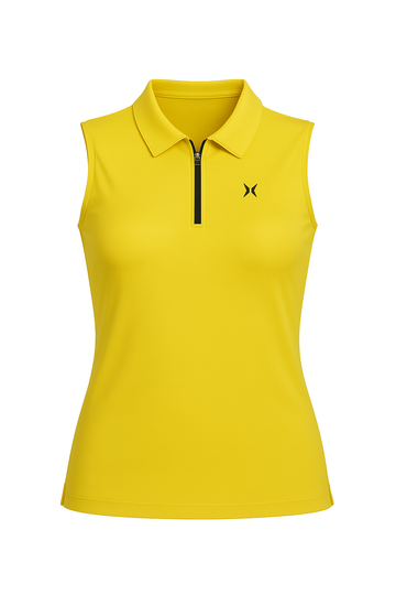 Aeroflux Sleeveless Polo T-Shirt, Women, Color: Sunshine Yellow