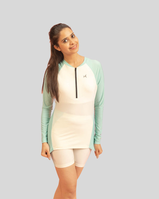 2605 AeroSea Womens Two Piece Shorts Swimsuit Shortbread