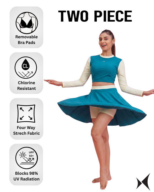 Marise Womens Two Piece Skort Swimsuit