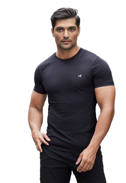 Airweave Lightweight Round Neck T-Shirt, Men, Color: Raven Black