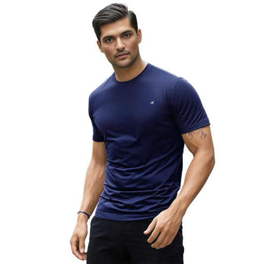 Glidetech Round Neck T-Shirt, Men, Color: Midnight Blue
