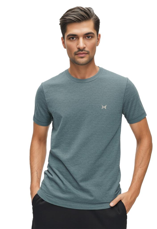 Glidetech Round Neck T-Shirt, Men, Color: Graphite Green