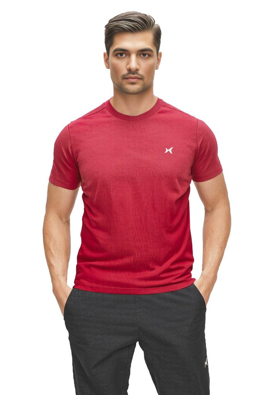 Glidetech Round Neck T-Shirt, Men, Color: Crimson Red