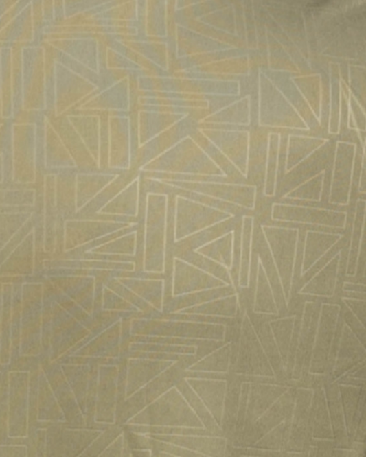 Geometric patterned fabric with triangles on a beige background