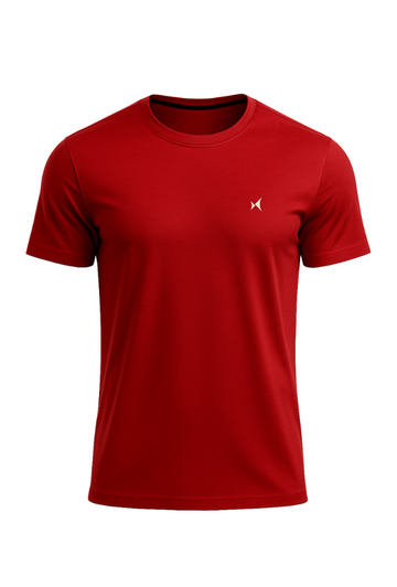 Glidetech Round Neck T-Shirt, Men, Color: Crimson Red