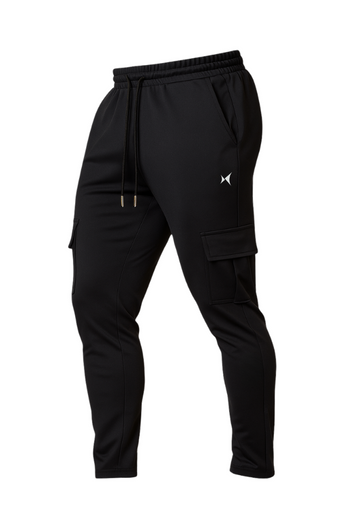 0017 Mens UrbanTrail Cargo Trackpants Jet Black