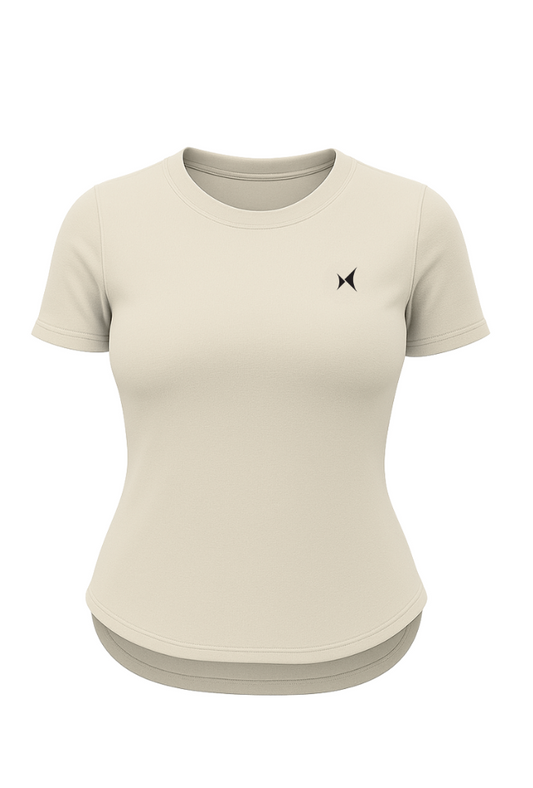 Airweave Lightweight Round Neck T-Shirt, Women, Color: Earth Beige